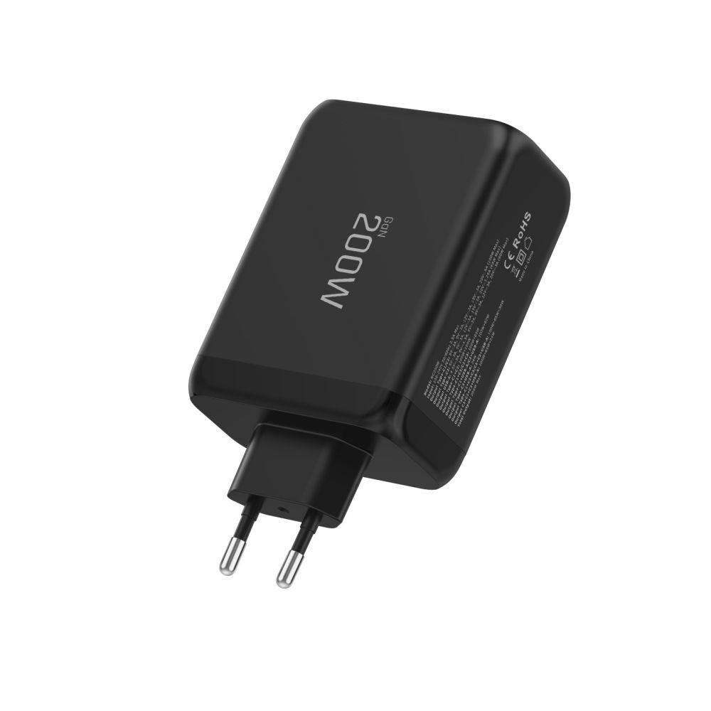 Tech-Protect 200W Vegglader m. 3x USB-C & 1x USB-A - Svart