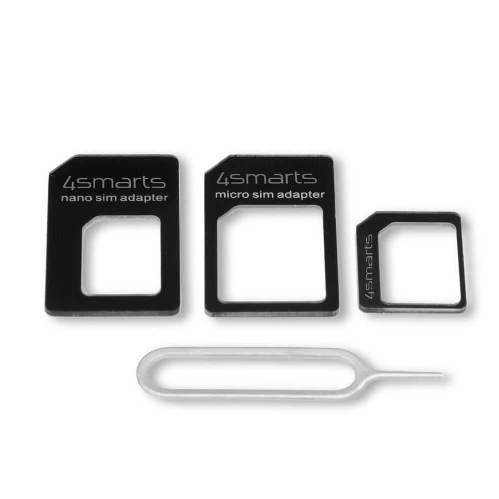 4smarts SIM Adapter Sett - 3 stk - Svart