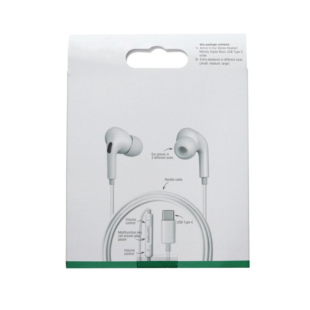 4smarts Melody Digital Basic Hodetelefoner med USB-C Kabel – Hvit