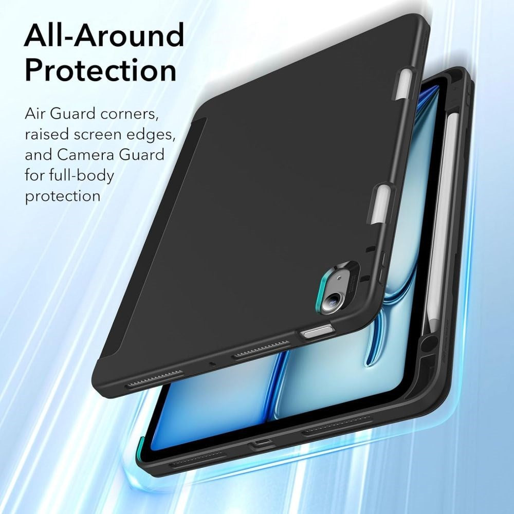 iPad Air 10.9-11" (2025-2020) ESR Rebound Deksel Med Apple Pencil Holder - Svart