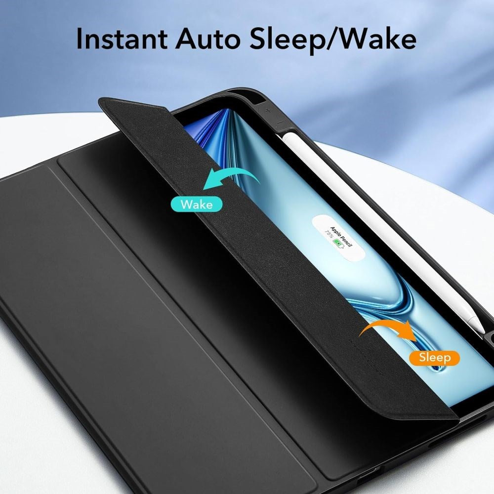 iPad Air 10.9-11" (2025-2020) ESR Rebound Deksel Med Apple Pencil Holder - Svart