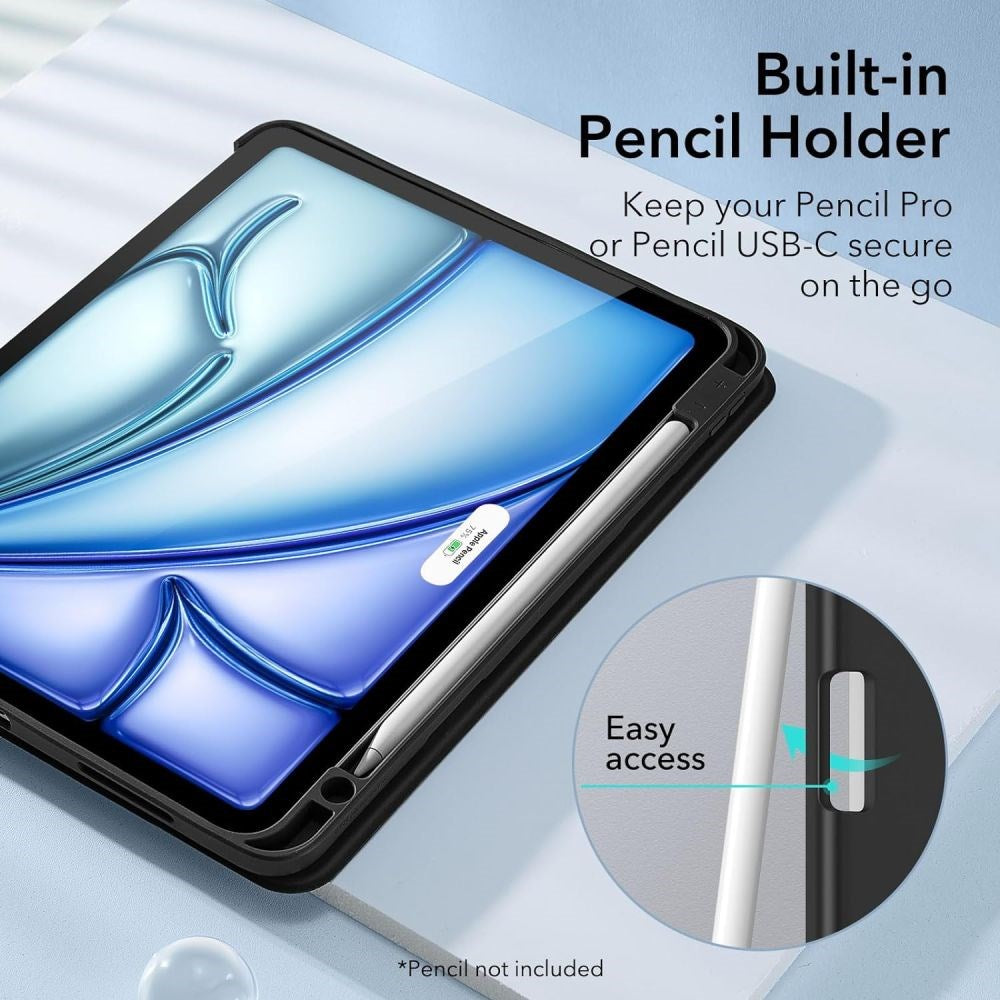 iPad Air 10.9-11" (2025-2020) ESR Rebound Deksel Med Apple Pencil Holder - Svart
