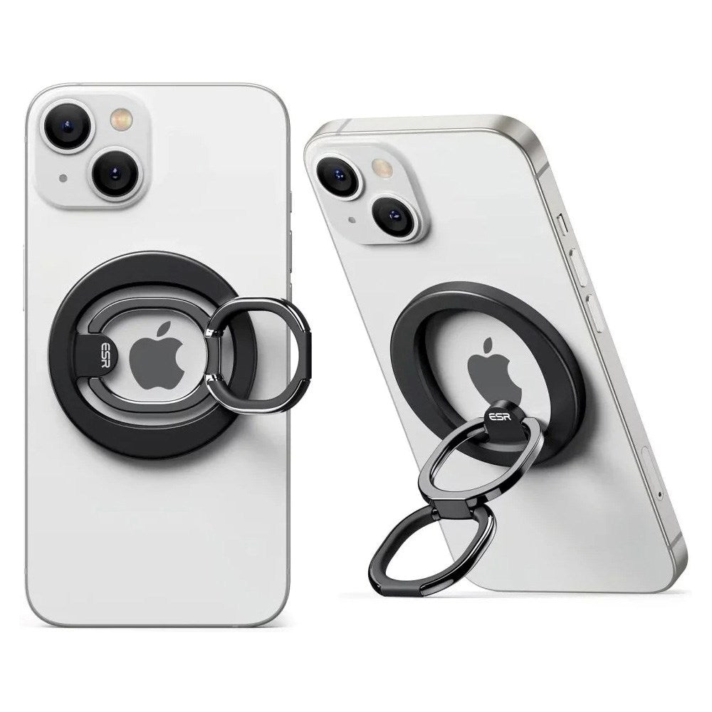 ESR Halolock MagSafe-Kompatibel Magnetisk Fingerring m. Stativ - Svart