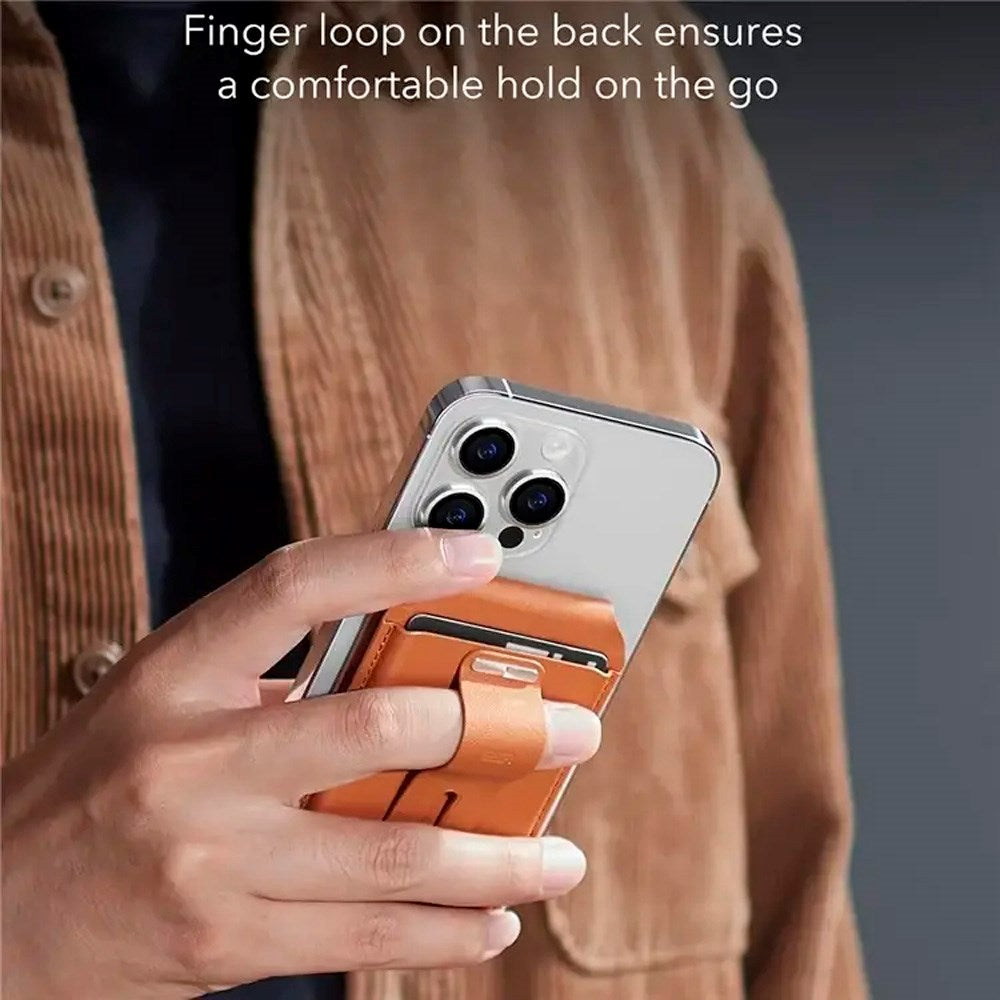 ESR GeoWallet Kortholder m. Ståfunksjon - MagSafe Kompatibel - Brun