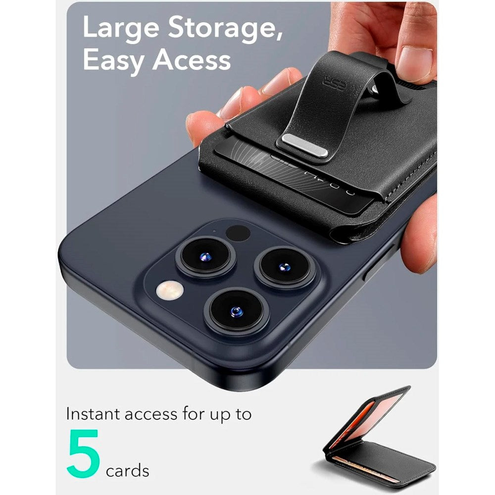 ESR GripWallet Kortholder m. Ståfunksjon - MagSafe Kompatibel - Svart