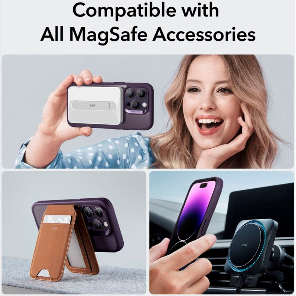 ESR iPhone 14 Pro Classic Hybrid Deksel - MagSafe Kompatibel - Gjennomsiktig / Lilla