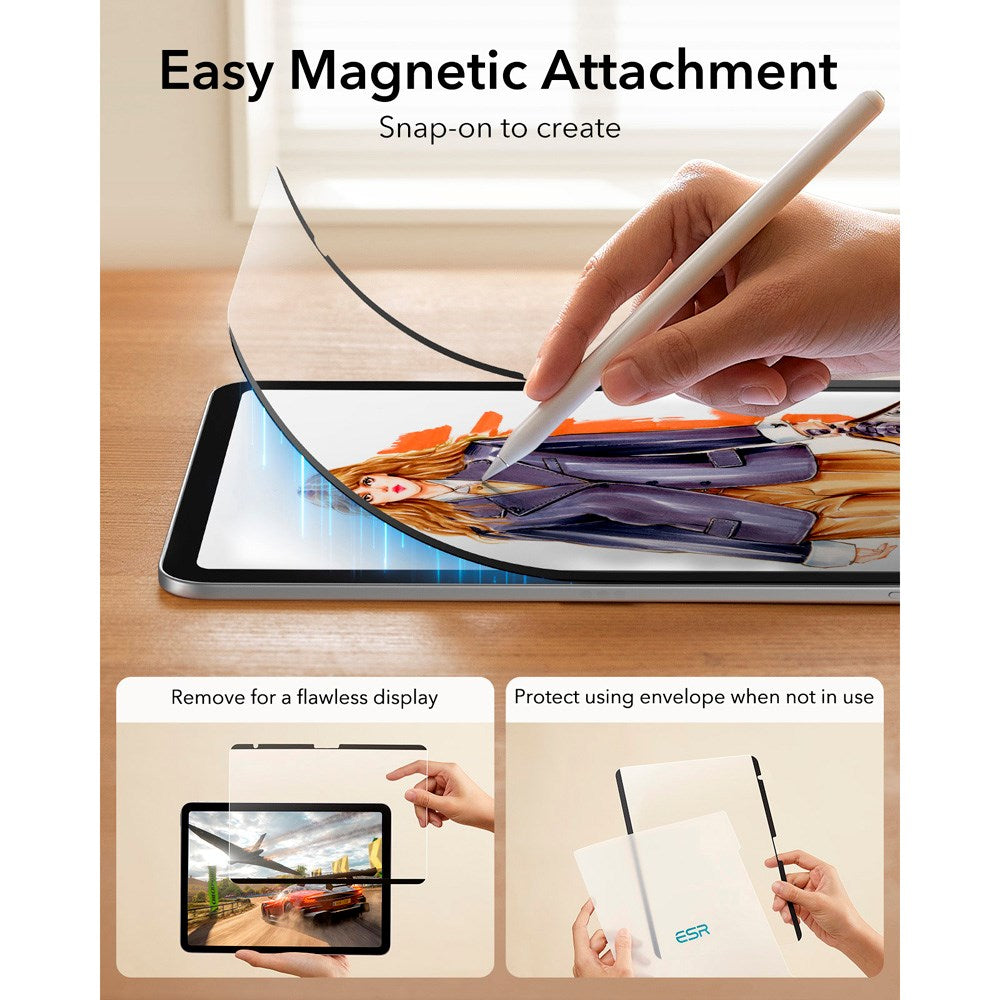 ESR iPad 11" (2025) / 10.9" (2024 / 2022) Paper Feel Skjermbeskytter - Matt / Gjennomsiktig
