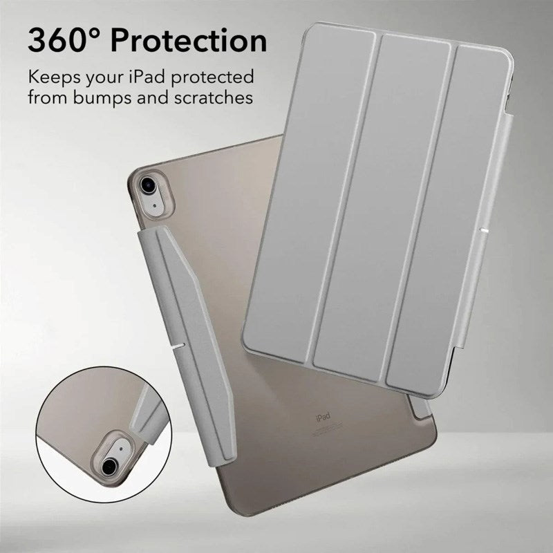 iPad Air 10.9-11" (2025-2020) ESR Ascend Tri-Fold Flipdeksel - Kunstskinn - Grå