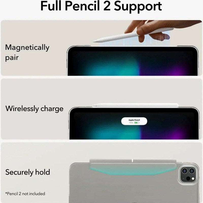 iPad Air 10.9-11" (2025-2020) ESR Ascend Tri-Fold Flipdeksel - Kunstskinn - Grå