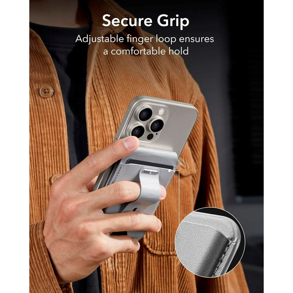 ESR GeoWallet Kortholder m. Ståfunksjon - MagSafe Kompatibel - Grå