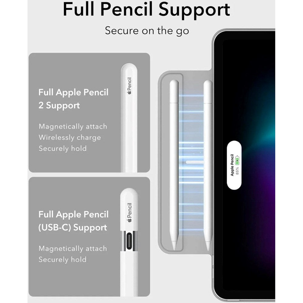ESR iPad Air 13" (2025 / 2024) / Pro 12.9" (2022 / 2021 / 2020) Rebound Magnetic Flip Deksel - Grå