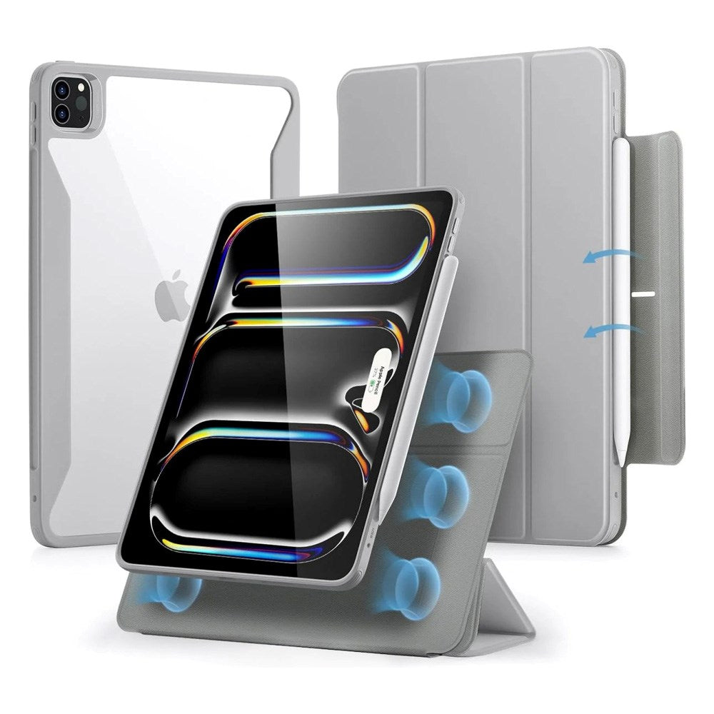 iPad Pro 13" (2025 / 2024) ESR Rebound Hybrid Flip Deksel - Grå