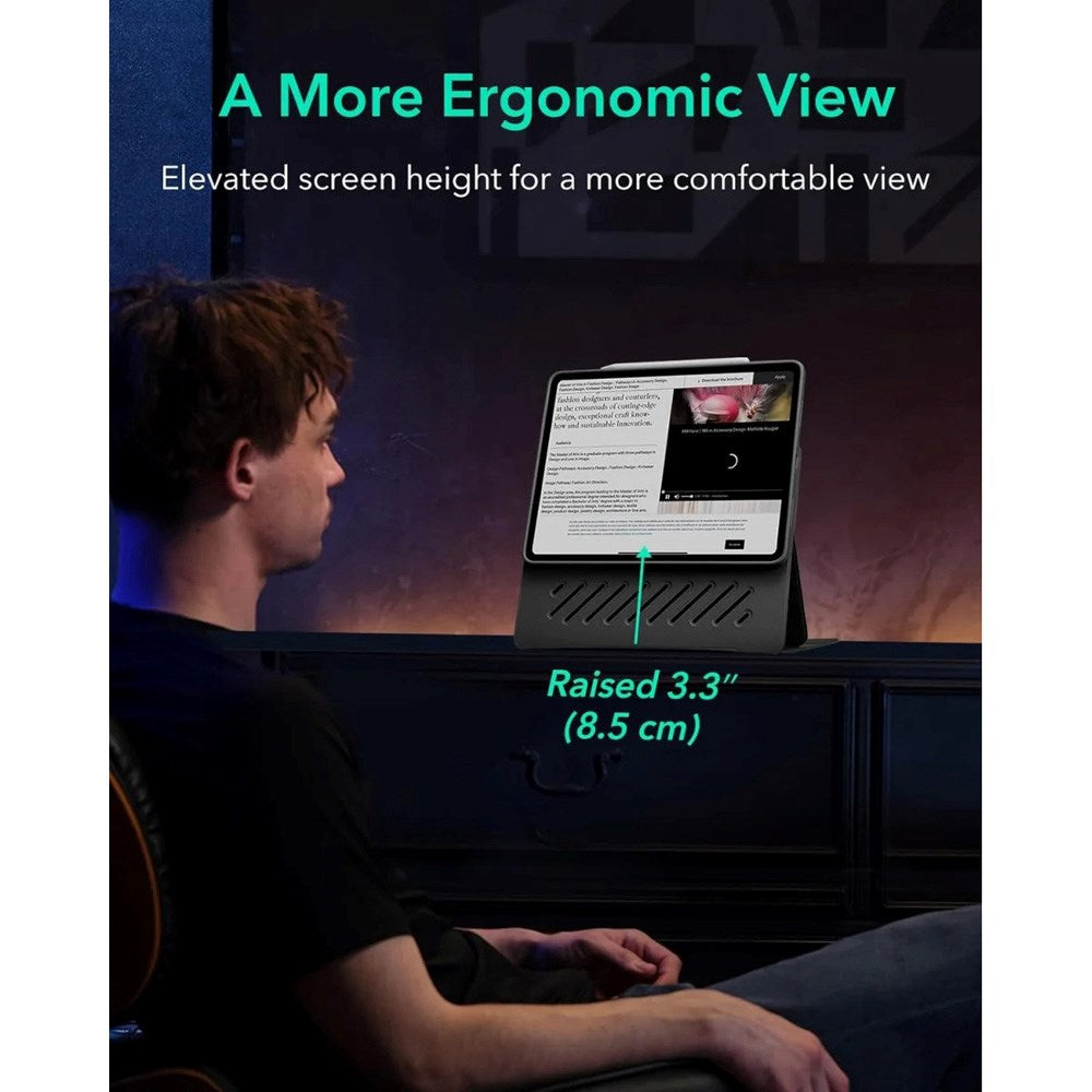 ESR iPad Air 13" (2025 / 2024) Shift Flip Deksel med Avtakbart Deksel - Svart