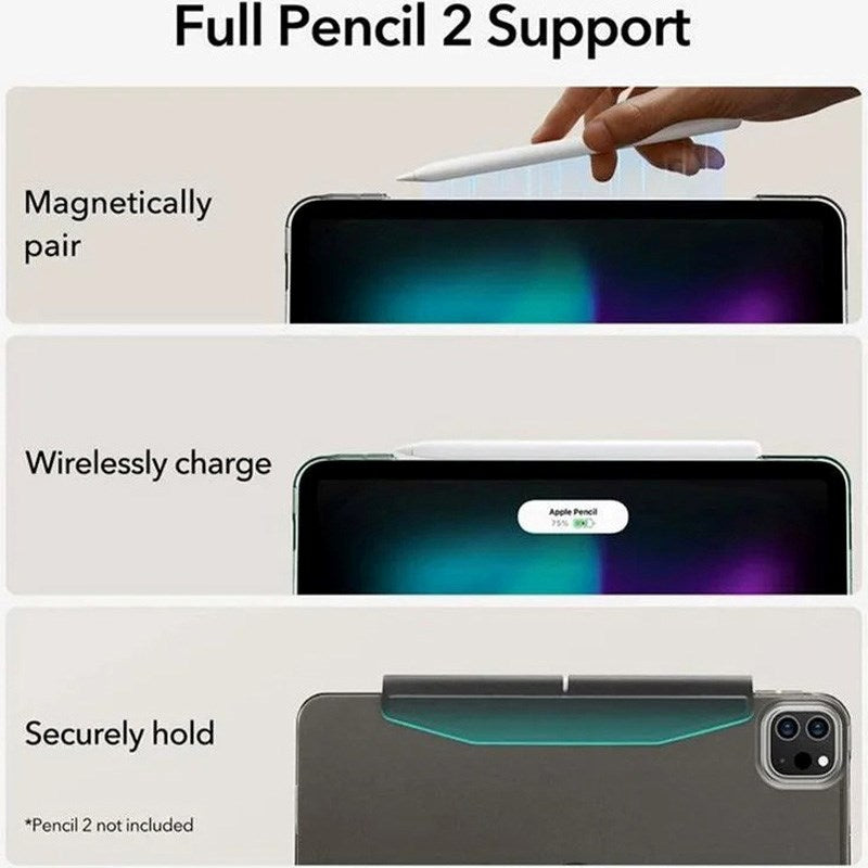 iPad Pro 13" (2025 / 2024) ESR Ascend Tri-Fold Flipdeksel - Kunstskinn - Svart