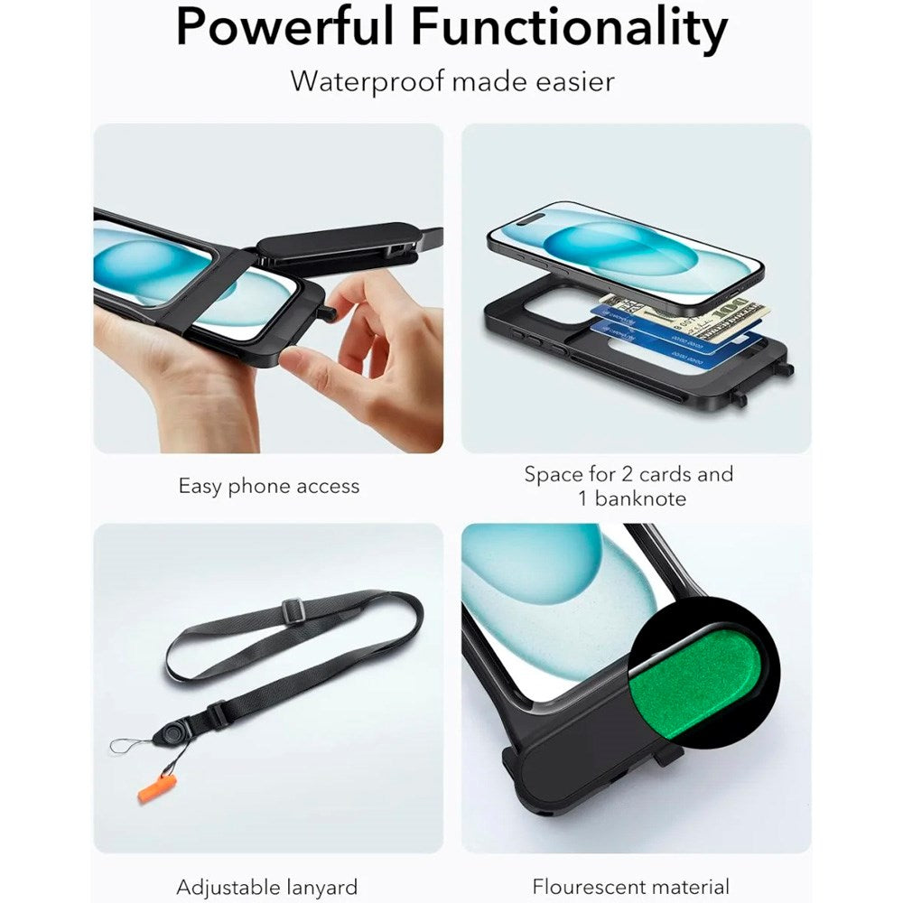 ESR iPhone 15 / 14 / 13 Vanntett Case - Svart