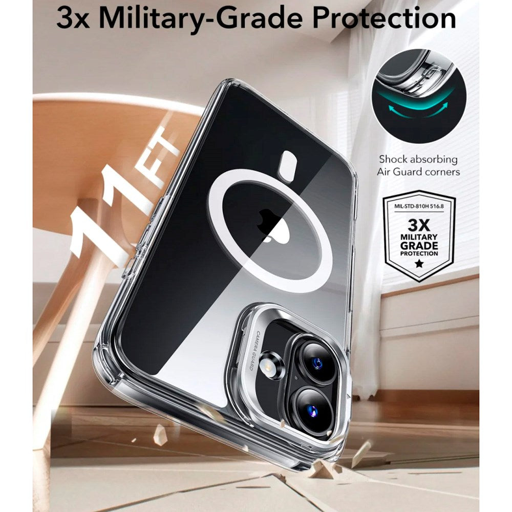 ESR iPhone 16 Classic Hybrid Deksel m. Kickstand - MagSafe Kompatibel - Gjennomsiktig