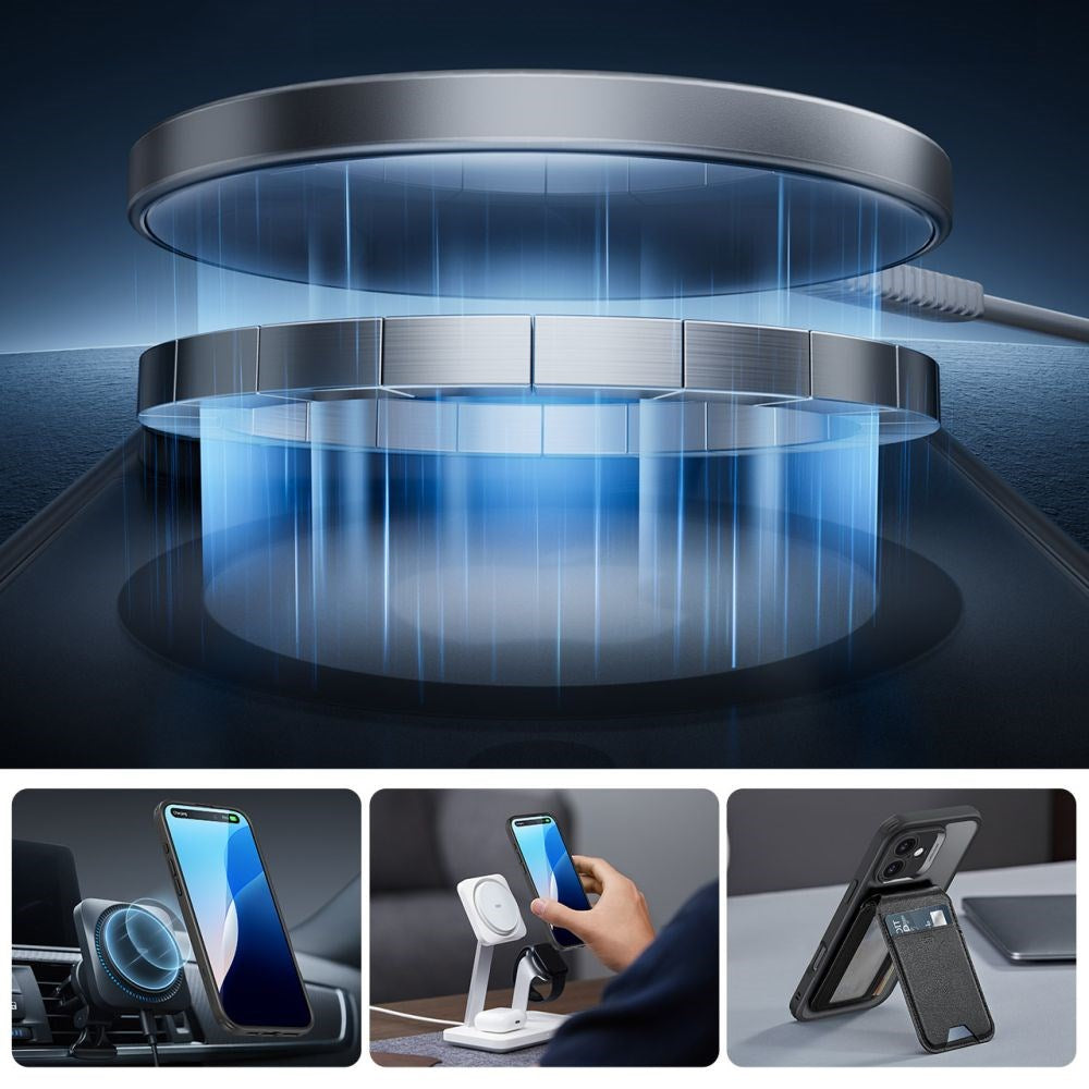 iPhone 16 ESR Classic Pro Set HaloLock m. Bak Deksel & Skjermbeskyttelsesglass – MagSafe Kompatibel – Matt Svart