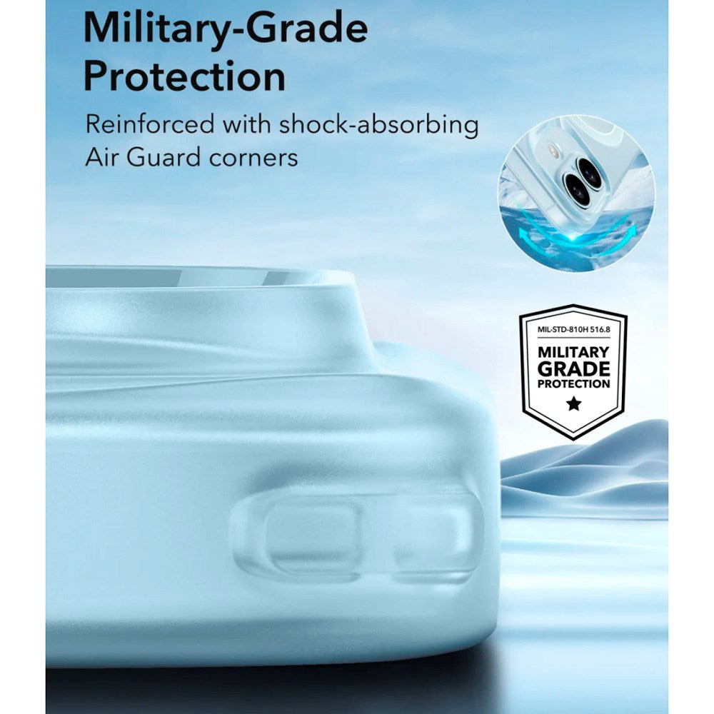 ESR iPhone 16 Zero Clear Fleksibelt Plast Deksel - MagSafe Kompatibel - Matt Blå