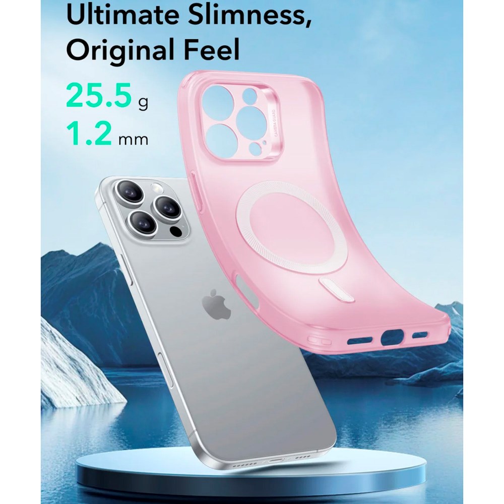 ESR iPhone 16 Pro Zero Clear Fleksibelt Plast Deksel - MagSafe Kompatibel - Matt Rosa