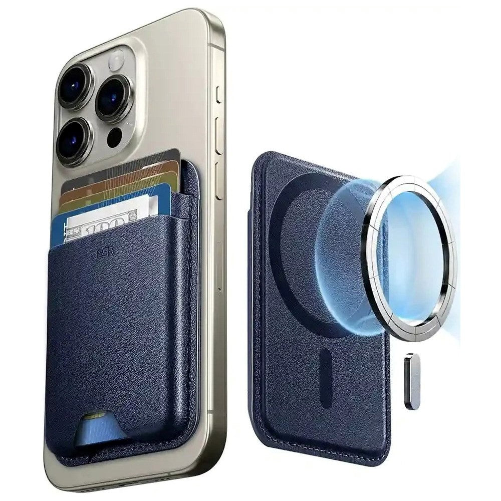 ESR HaloLock Kortholder i Kunstskinn med MagSafe - Blå