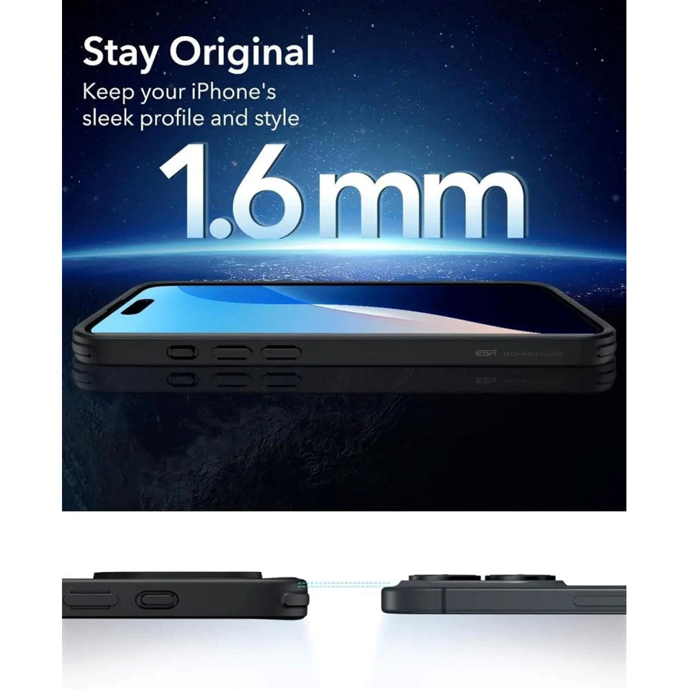 ESR iPhone 16 Classic Hybrid Deksel med Camera Control-Knapp - MagSafe Kompatibel - Matt Gjennomsiktig / Svart