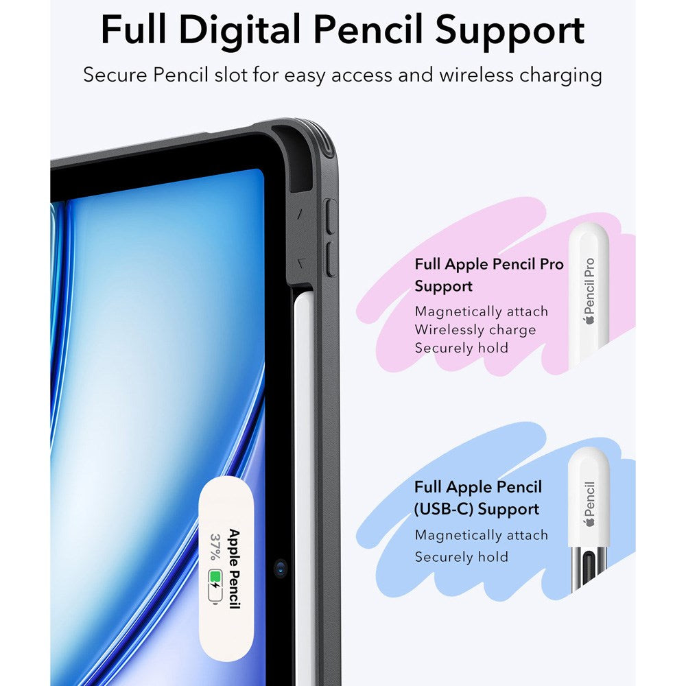 iPad Air 11" (2025 / 2024) / Air (2022 / 2020) ESR Flip Hybrid Deksel - Svart