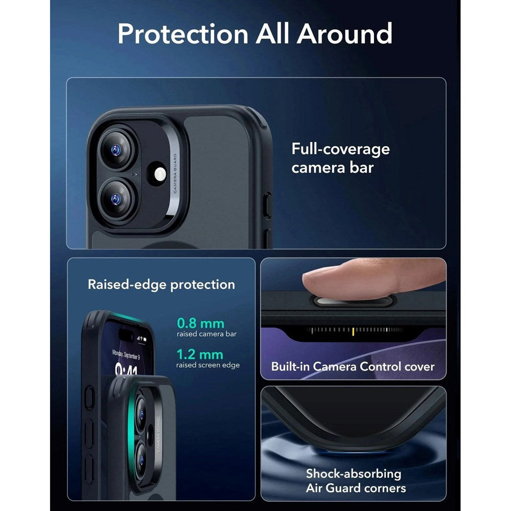 ESR iPhone 17 Classic Hybrid Deksel med Kamerakontrollknapp – MagSafe Kompatibel – Matt Svart