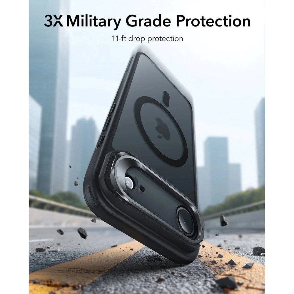 ESR iPhone Air Classic Hybrid Stash Case med Kickstand – MagSafe Kompatibel – Matt Svart