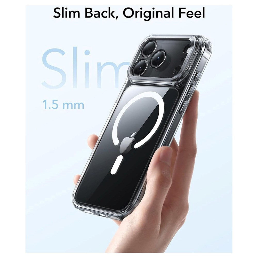 ESR iPhone 17 Pro Max Classic Hybrid Stash Case med Kickstand – MagSafe Kompatibel – Gjennomsiktig