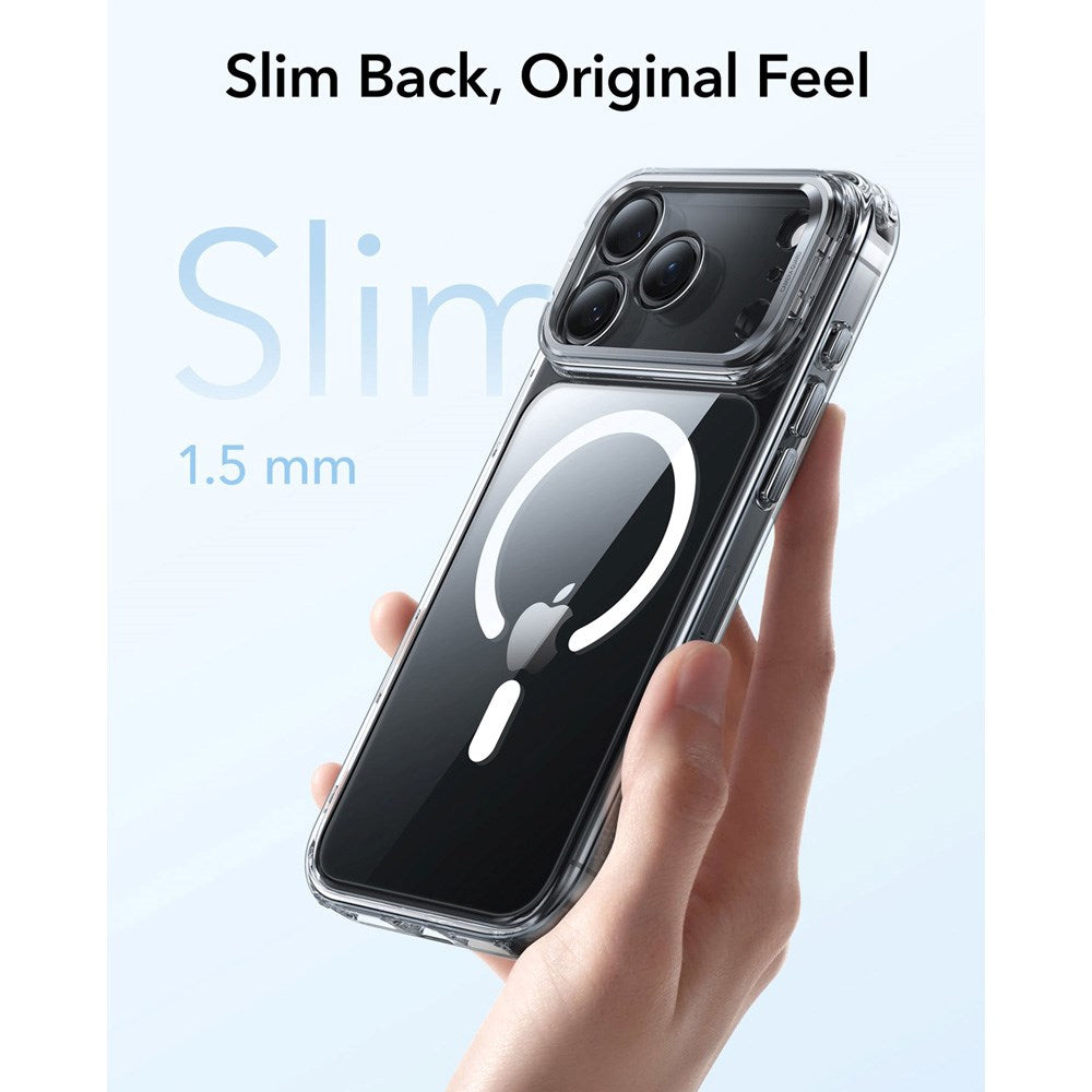 ESR iPhone 17 Pro Classic Hybrid Stash Case med Kickstand – MagSafe Kompatibel – Gjennomsiktig