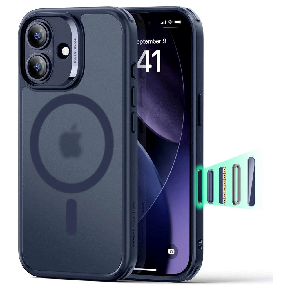 ESR iPhone 17 Classic Hybrid Deksel med Kamerakontrollknapp – MagSafe Kompatibel – Matt Blå