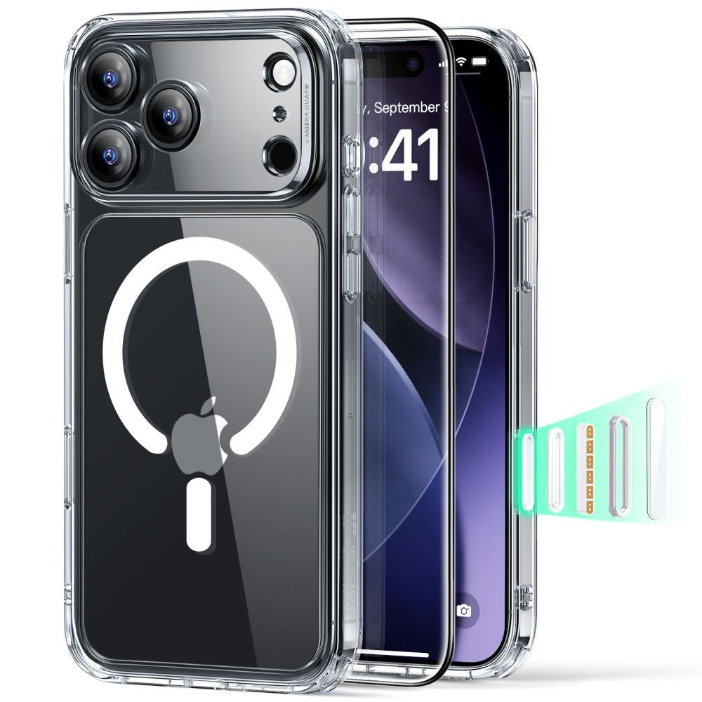iPhone 17 Pro Max ESR Classic Hybrid Set m. Bak Deksel & Herdet Skjermbeskyttelsesglass - MagSafe Kompatibel - Gjennomsiktig