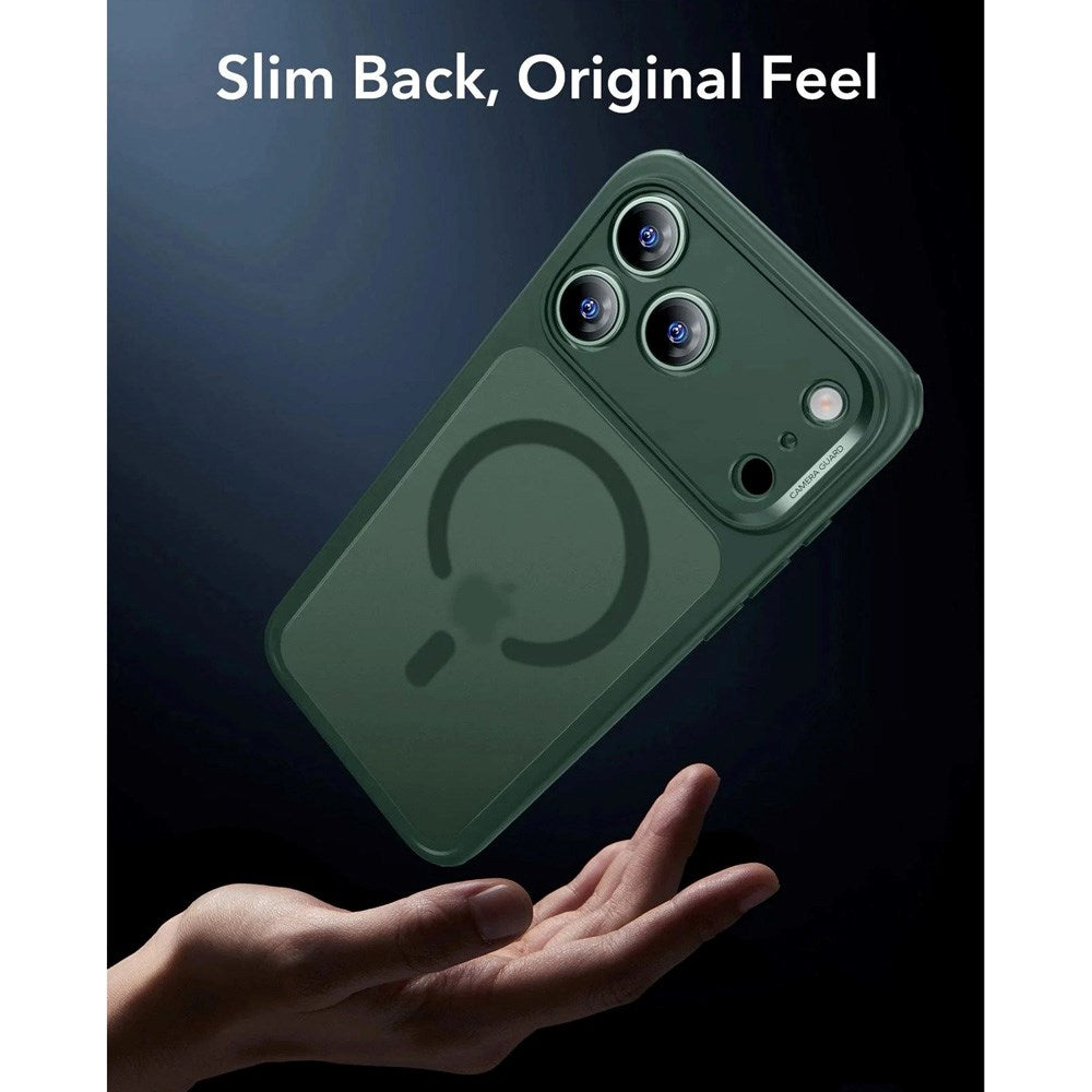 ESR iPhone 17 Pro Max Classic Hybrid Deksel med Kamerakontrollknapp – MagSafe Kompatibel – Matt Grønn