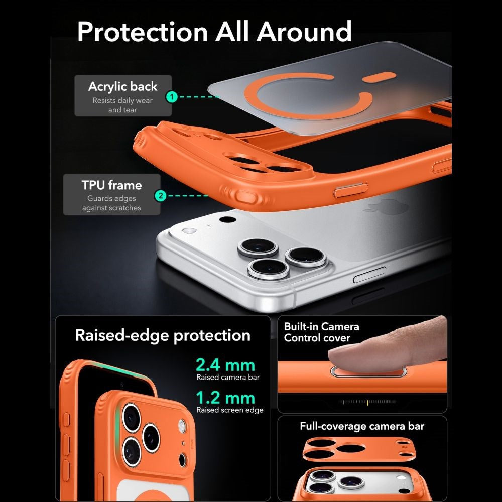 iPhone 18 Pro / 17 Pro ESR Classic Hybrid Deksel - MagSafe Kompatibel - Oransje