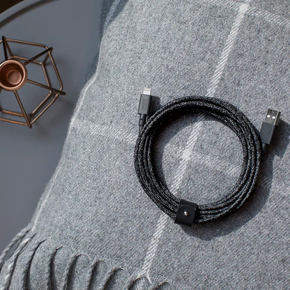 Native Union Night Cable USB-A til Lightning med Skinnspende 3 meter. - Sebra