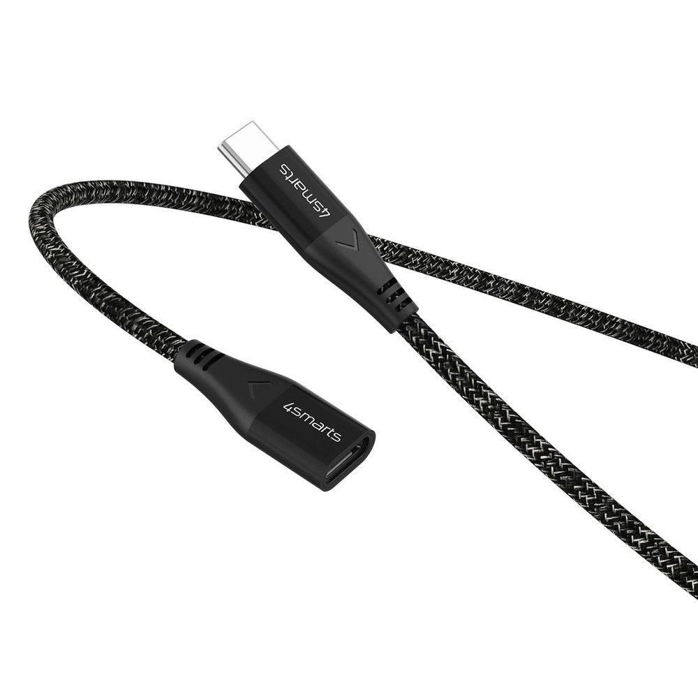 4smarts 60W USB-C Forlengelseskabel - 1.5m - Monokrom