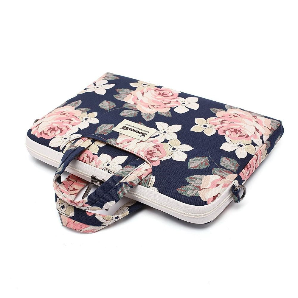 Canvaslife Briefcase Veske Til MacBook / PC 13-14" - Navy Rose