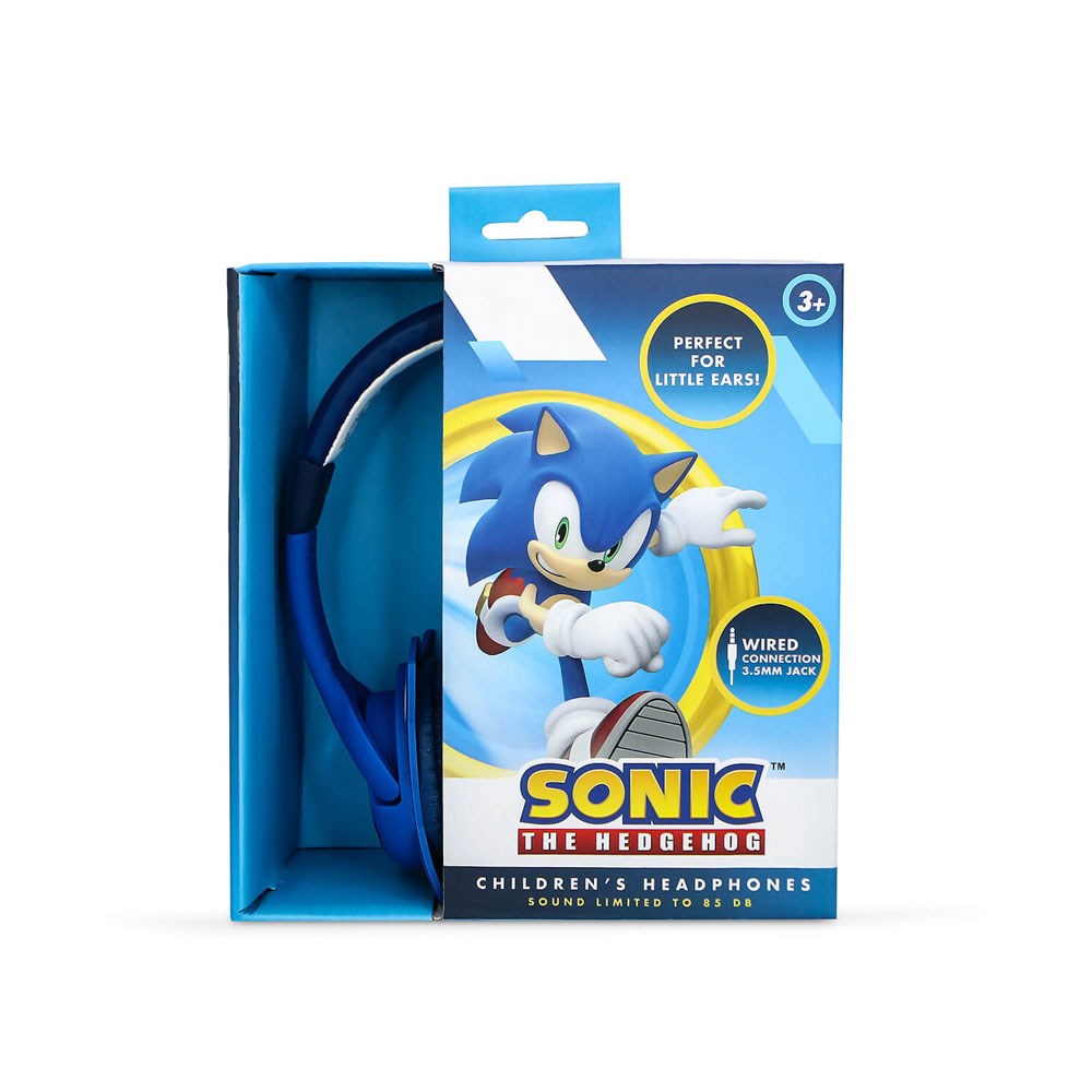 SONIC the Hedgehog OTL On-Ear Hodetelefoner for Barn med 3D-Ører – Maks. 85dB - Blå