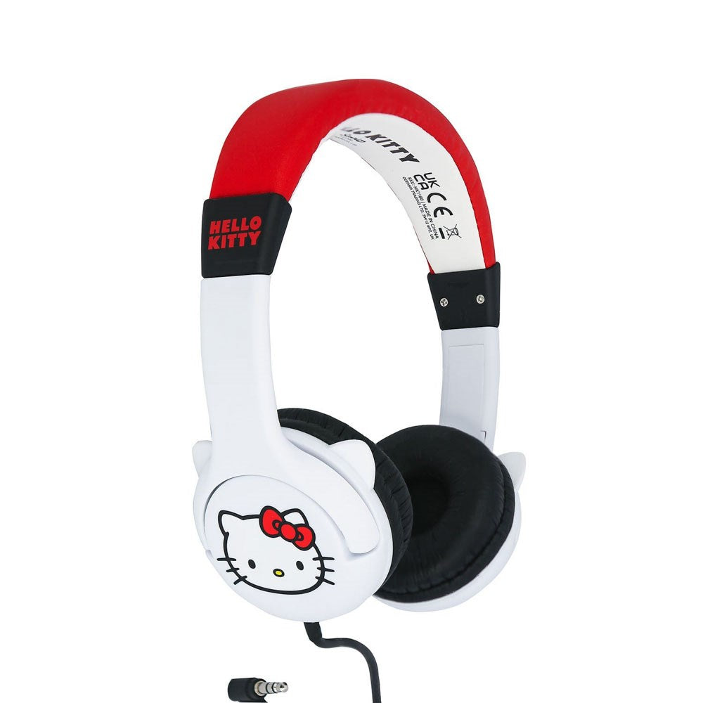 Hello Kitty OTL On-Ear Hodetelefoner for Barn med 3D-Ører – Maks. 85dB - Hvit / Rød
