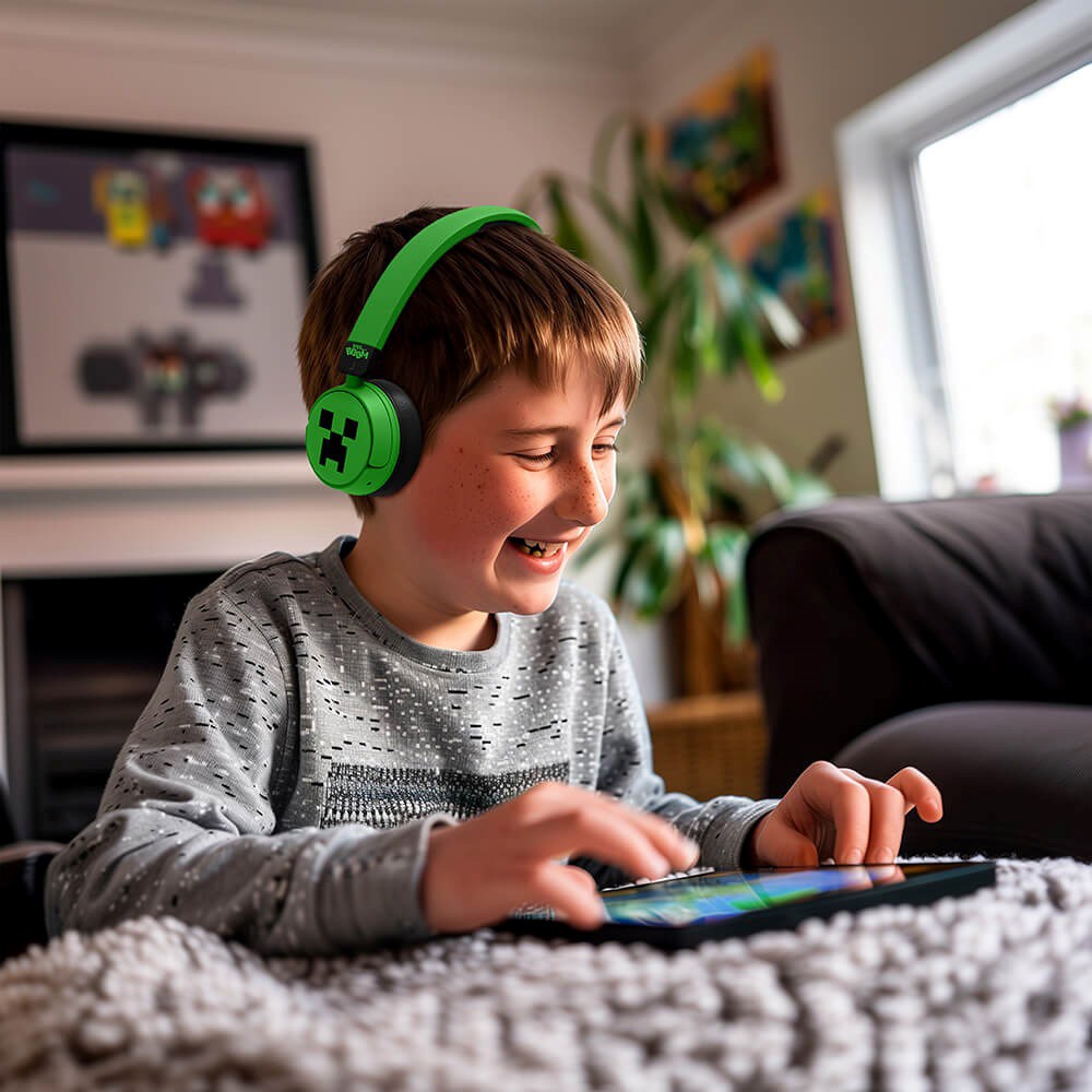 Minecraft OTL On-Ear Trådløse Hodetelefoner for Barn – Grønn / Svart