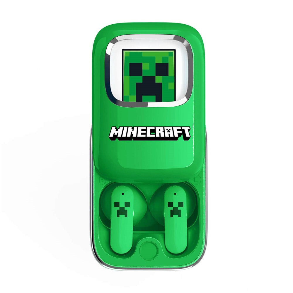 Minecraft OTL True Wireless In-Ear Hodetelefoner med Skyvbart Ladeetui - Grønn
