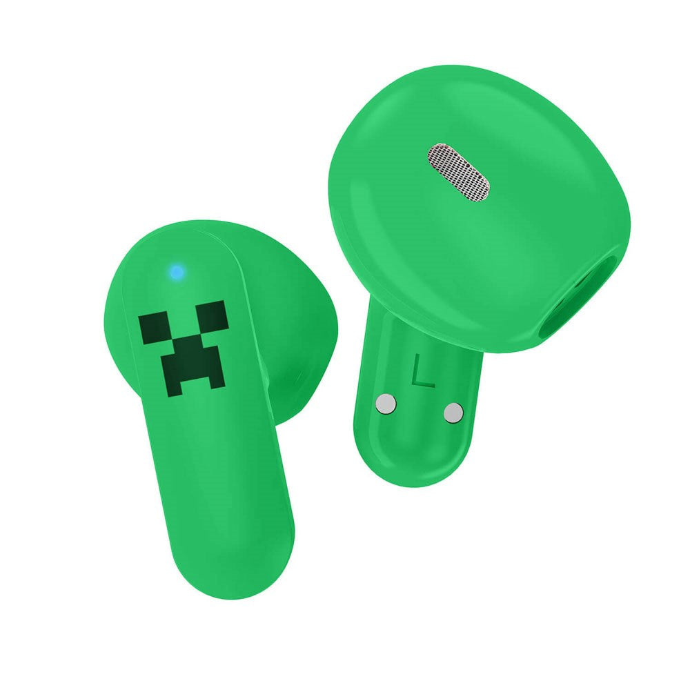 Minecraft OTL True Wireless In-Ear Hodetelefoner med Skyvbart Ladeetui - Grønn