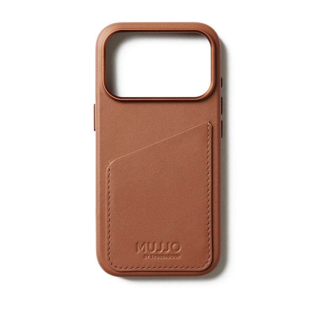 Mujjo iPhone 17 Pro Wallet Leather Case - MagSafe Kompatibel - Tan