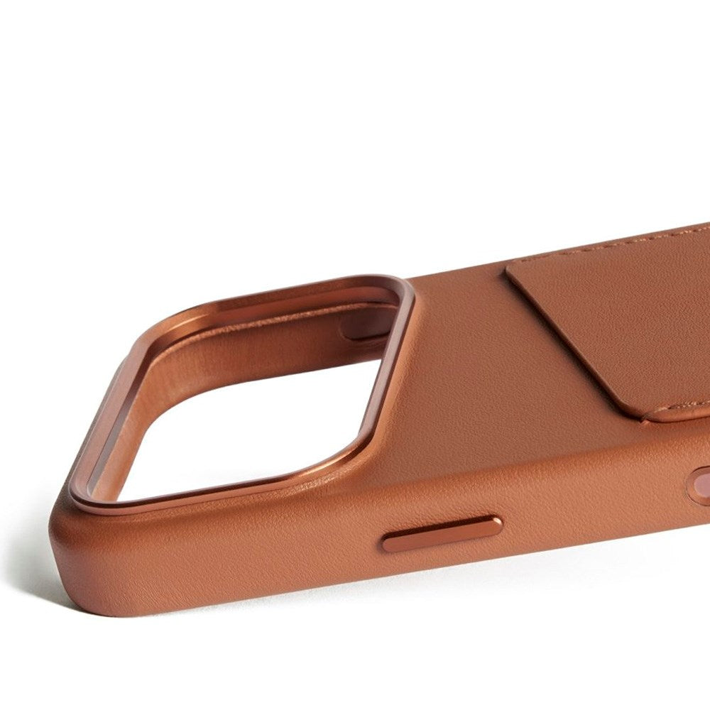 Mujjo iPhone 17 Pro Wallet Leather Case - MagSafe Kompatibel - Tan