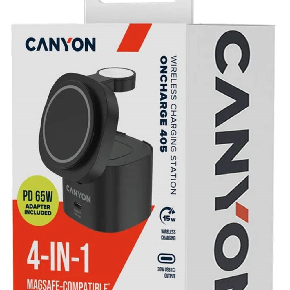 Canyon WCS-205 15W Qi2 2-i-1 Trådløs Lader - MagSafe Kompatibel - Svart