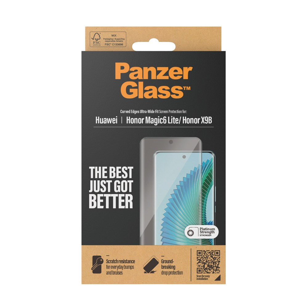 Honor Magic 6 Lite / Honor X9B - PanzerGlass Ultra-Wide Fit Skjermbeskyttelsesglass - Gjennomsiktig