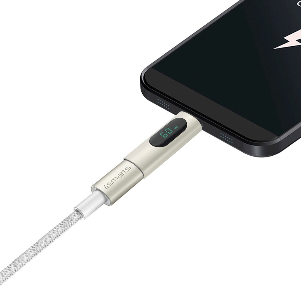 4smarts USB-C til USB-C 60W PremiumCord - 3x USB-C til USB-C-kabel med USB-C-adapter og forlenger - Hvit