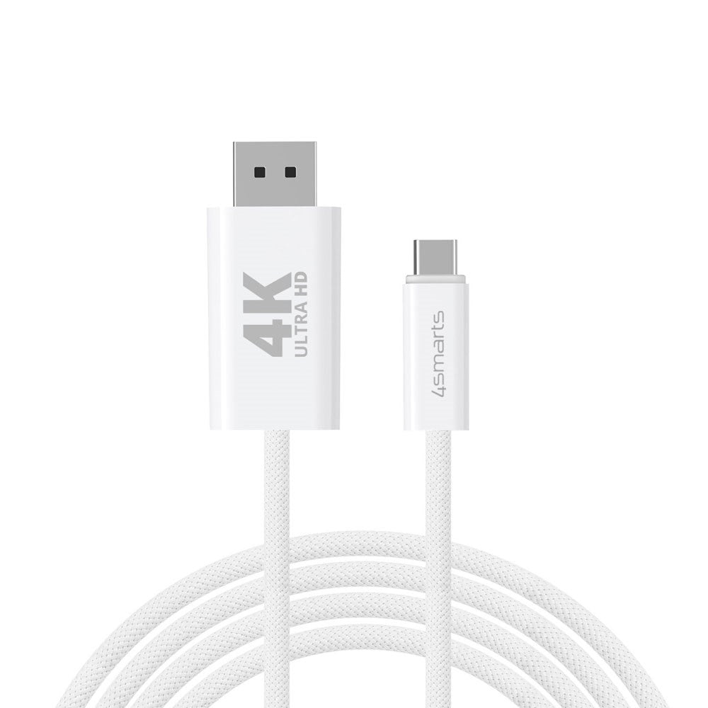 4smarts USB-C til DisplayPort Kabel - 2m - Hvit