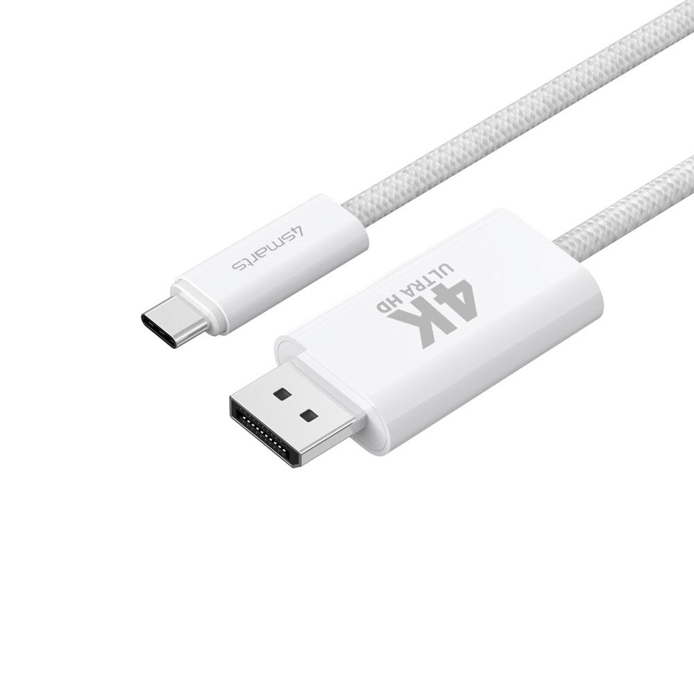 4smarts USB-C til DisplayPort Kabel - 2m - Hvit
