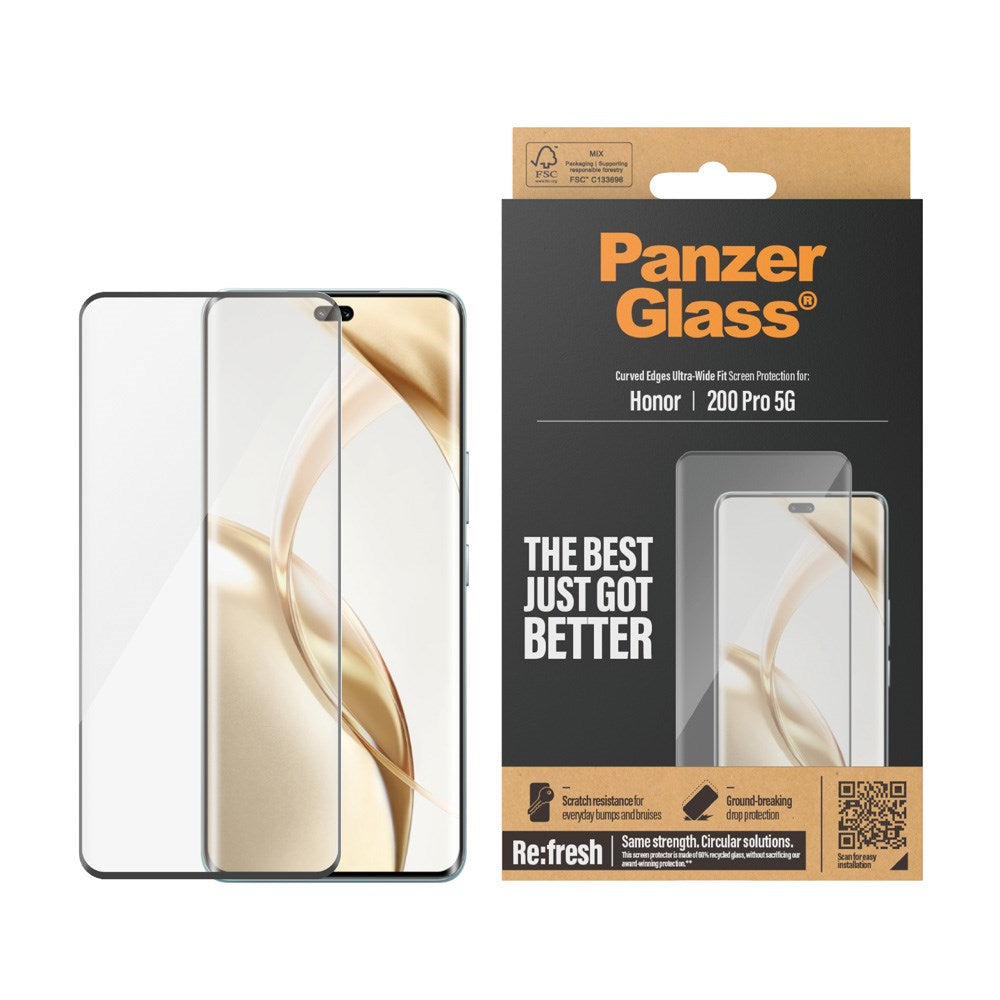 Honor 200 Pro - PanzerGlass Ultra-Wide Fit Skjermbeskyttelsesglass - Gjennomsiktig